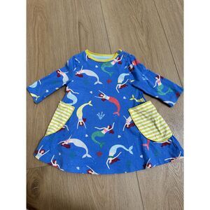 Mini Boden Blue and Yellow Mermaids Dress 2-3 Year